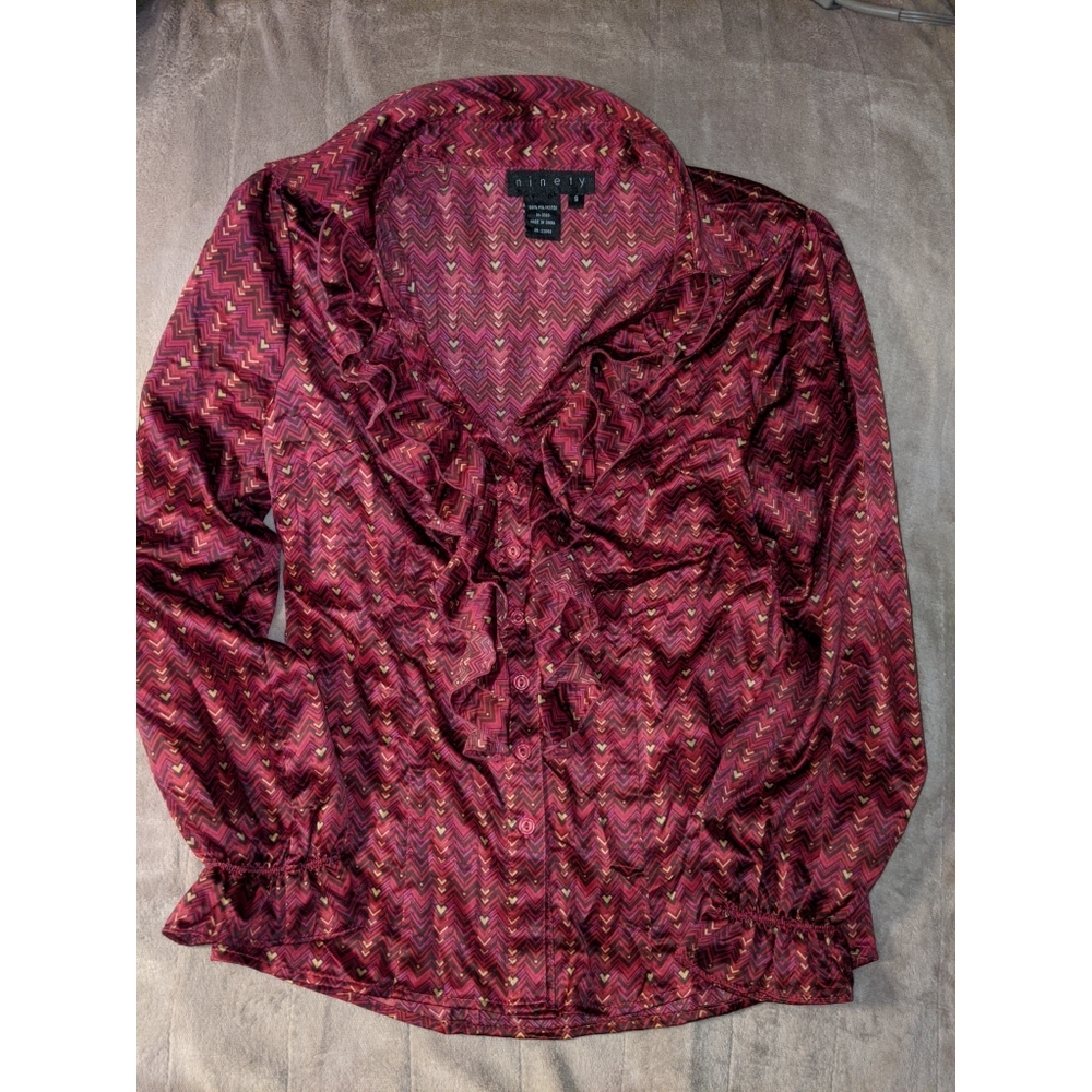 Ninety Button Up Blouse Size Small